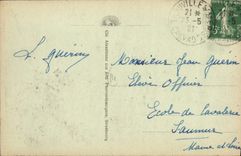 VINTAGE POSTCARD Trouville Boards and Tennis