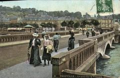 VINTAGE POSTCARD Trouville the Bridge on the Drums