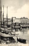 VINTAGE POSTCARD Trouville the Port and the Casino Boat
