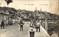 VINTAGE POSTCARD Trouville Quay a Corner of the quay