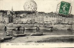 VINTAGE POSTCARD Trouville View Boats