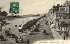 CPA Trouville Quai de Joinville Publicite Cacao Van Houten Garage