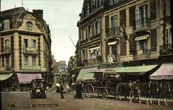VINTAGE POSTCARD Trouville the Automobile street of the baths