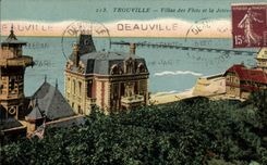 VINTAGE POSTCARD Trouville villas of the floods and the pier