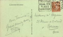 VINTAGE POSTCARD Trouville Country cottages of the end of the beach