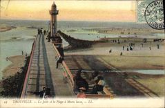CPA Trouville La jetee et la plage a maree basse