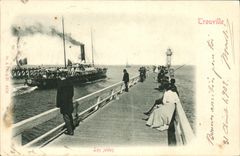 VINTAGE POSTCARD Trouville the Bateau piers Fishes Sinning