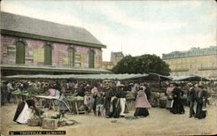 VINTAGE POSTCARD Trouville Market