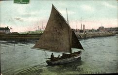 VINTAGE POSTCARD Trouville Boat of sin