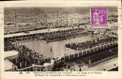 CPA Trouville reine des plages la plage et la piscine