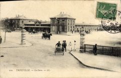 VINTAGE POSTCARD Trouville Train station