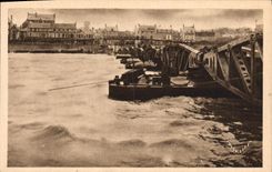 Baños de Normandía Arromanches de la POSTAL de la VENDIMIA el puerto del lanzamiento Miltiaria 1944