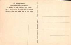 Baños de Normandía Arromanches de la POSTAL de la VENDIMIA el puerto del lanzamiento Miltiaria 1944