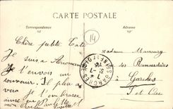 VINTAGE POSTCARD Arromanches effect of sea by spring tide