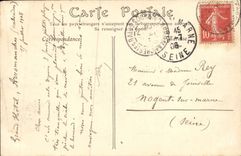 POSTAL Arromanches de la VENDIMIA les Bains un efecto del undertow en bahía por marea de resorte