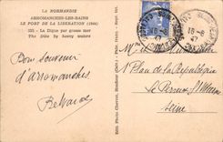 CPA La Normandie arromanches Les bains le port de la liberation 1944 La digue par grosse mer Militaria