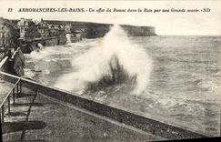 VINTAGE POSTCARD Arromanches Les Bains an Affect Of the Undertow In Bay By a Spring tide