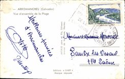 MODERN CARD Arromanches Overall picture Of the Beach