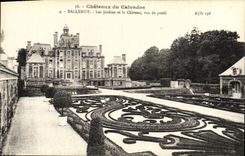 CPA Chateaux du calvados Balleroy les jardins et le chateau vue de profil