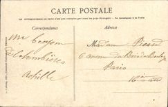 Castillos de la POSTAL de la VENDIMIA del manzana-brandy de Balleroy la entrada del castillo y de la iglesia