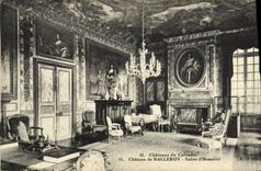 VINTAGE POSTCARD Castles of the apple-brandy Balleroy living room of hnnor