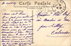 POSTAL Bayeux de la VENDIMIA la estatua de Alain Chartier