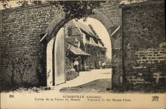 VINTAGE POSTCARD Auberville Entered of the farm of the manor