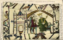 POSTAL Tafisserie de la VENDIMIA del rey Eduardo de la reina Matilde Bayeux el confesor