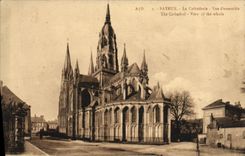 POSTAL Bayeux de la VENDIMIA la catedral del cuadro total