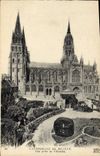 Catedral de la POSTAL de la VENDIMIA de Bayeux vista del eveche