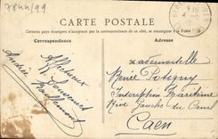 VINTAGE POSTCARD Bernieres On Sea Road of Courseulles the Church