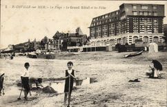VINTAGE POSTCARD Blonville On Sea the Beach the Large Hotel