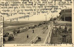 VINTAGE POSTCARD Blonville On Sea Seen Of the Terrace of the large hotel