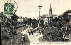 CPA Cabourg Le calvaire et l'abside de L'Eglise