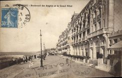 VINTAGE POSTCARD Cabourg the Boulevard of the English and the Large Hotel