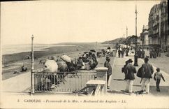 VINTAGE POSTCARD Cabourg the Walk of the Sea Boulevard of the English
