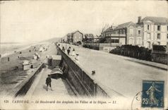 VINTAGE POSTCARD Cabourg the Boulevard of the English Villas and the Dam