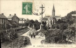 CPA Cabourg Le Calvaire et l'Abside de L'Eglise Enfants