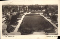 Panorama de Cabourg de la POSTAL de la VENDIMIA de los jardines