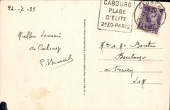 Panorama de Cabourg de la POSTAL de la VENDIMIA de los jardines