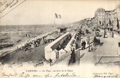POSTAL Cabourg de la VENDIMIA la playa vista de la presa