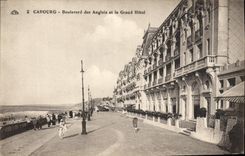 Bulevar de Cabourg de la POSTAL de la VENDIMIA del hotel inglés y grande
