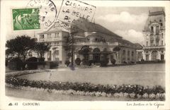 Jardines de Cabourg de la POSTAL de la VENDIMIA y el casino