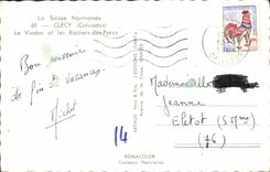 MODERN CARD Clecy the Viaduct and Rocks of the Parks