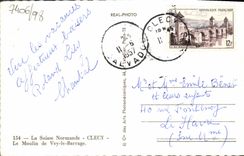 MODERN CARD Clecy the Mill of Vey Stopping