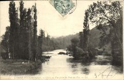 VINTAGE POSTCARD Clecy Seen from of the Bridge of Vey