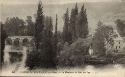 VINTAGE POSTCARD Clecy the Mill and the Bridge of Vey