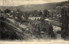 VINTAGE POSTCARD Clecy Panorama of the Bridge of Vey