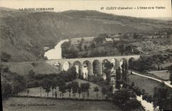 CPA Clecy L'Orne et le Viaduc 