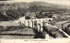 VINTAGE POSTCARD Clecy the Viaduct and its Surroundings
